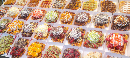 Famous fancy Brussels waffles / Belgium