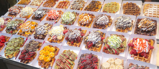 Famous fancy Brussels waffles / Belgium