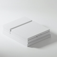 White Paper Stack on White Background