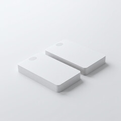 White Business Cards on White Background