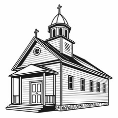 church silhouette vector illustration