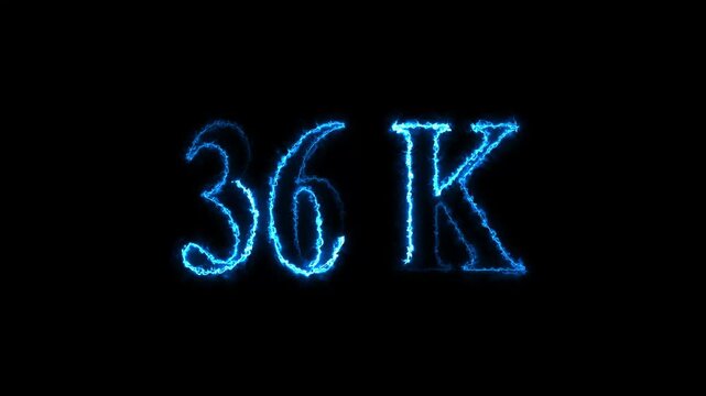 36k animation on black background. neon text effect video motion 