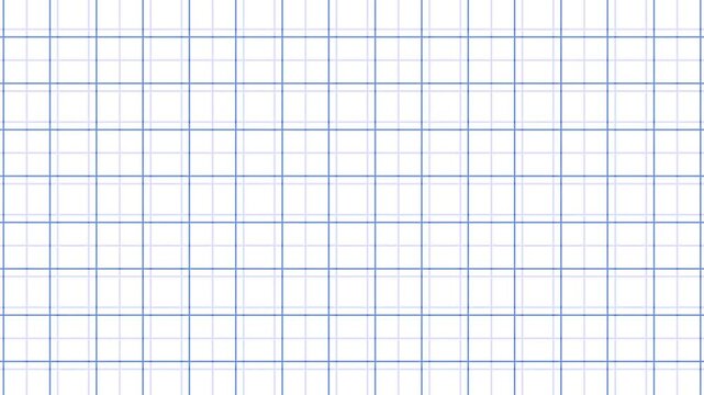 Grid Animation Background. Animation loop of horizontal scrolling of a white graph paper background