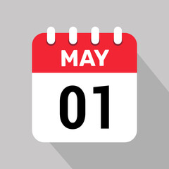 calendar 1 may icon vector graphic design illustration background.