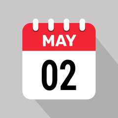 calendar 2 may icon vector graphic design illustration background.