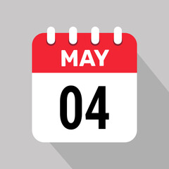 calendar 4 may icon vector graphic design illustration background.