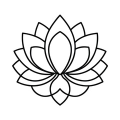 a lotus flower pattern transparent line art vector silhouette