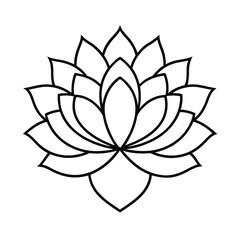 a lotus flower pattern transparent line art vector silhouette