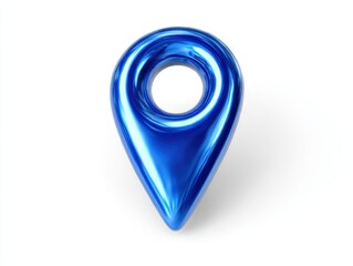 Blue map pointer isolated on white background