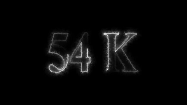 54k animation on black background. neon text effect video motion 