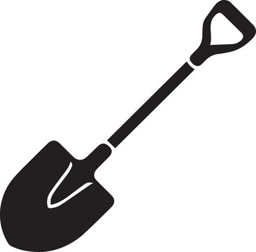 recommend clip art: Shovel Silhouette Vector | Digging Tool, Garden Spade & Excavation Icon Black Vector