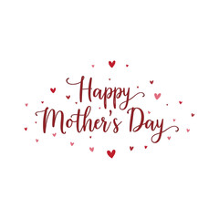 happy mothers day text on white background