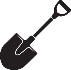 Shovel Silhouette Vector | Digging Tool, Garden Spade & Excavation Icon Black Vector