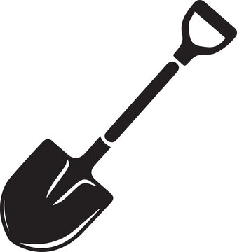 recommend clip art: Shovel Silhouette Vector | Digging Tool, Garden Spade & Excavation Icon Black Vector