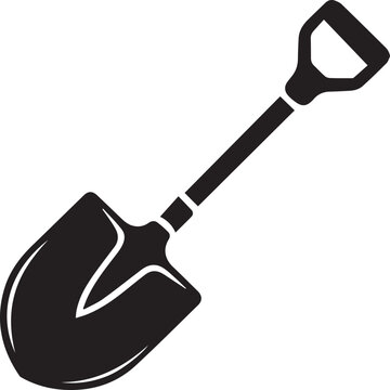 recommend clip art: Shovel Silhouette Vector | Digging Tool, Garden Spade & Excavation Icon Black Vector