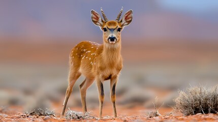 Deer Standing in Desert Landscape Wildlife Photography