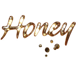 Honey 3d text with honey texture