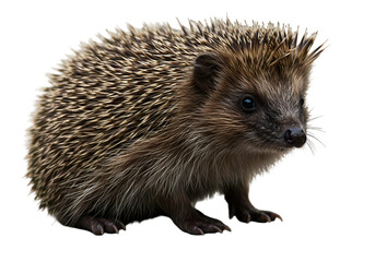 Fototapeta premium Adorable Hedgehog HighResolution Image of a European Hedgehog isolated on white background