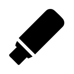 Illustration of black marker pen for highlighting text and drawing vector graphic icon design element
