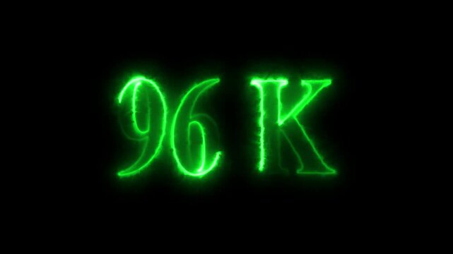 96k animation on black background. neon text effect video motion 