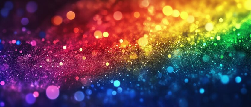 Shine colorful rainbow light. LGBT pride gender equality wallpaper. Generative AI technology.