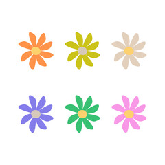 flowers icon set vector design background style for banners, wallpaper, posters, websites, online shopping.