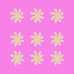 flowers icon set vector design background style for banners, wallpaper, posters, websites, online shopping.