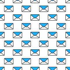 envelope icon seamless pattern on white background