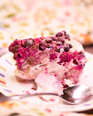 Ice cream with berries, dragon fruit healthy dessert