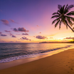 Sunset Tropical Beach Scene