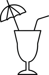 cocktail with umbrella and straw