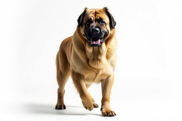 Majestic mastiff, powerful stance, white background, full body, majestic dog, majestic