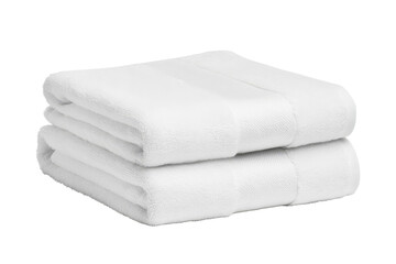 White towels isolated on transparent background.