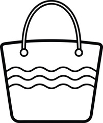 vector illustration of a vacation beach bag