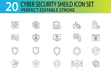 CYBER SECURITY SHEILD ICON SET