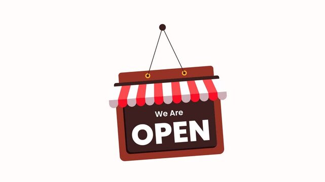 Our Wooden Sign Animation is OPEN. Perfect for Open Store Signs