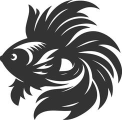 Goldfish black vector silhouette