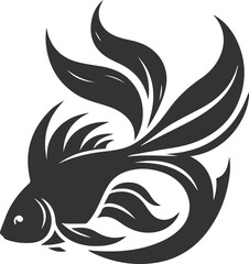 Goldfish black vector silhouette