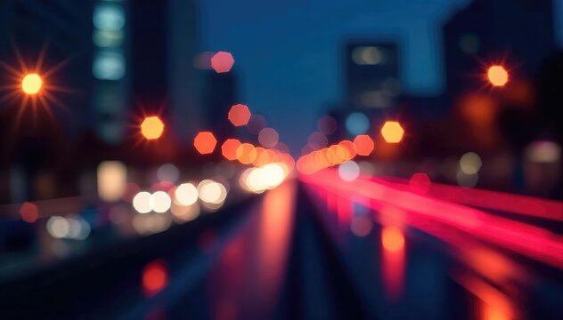 Abstract late-night city lights forming a geometric pattern, trend, sense