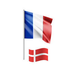  france and denmark flag vector