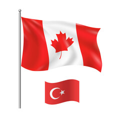 flag of canada and Turkey flag