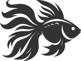 Goldfish black vector silhouette