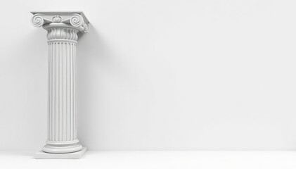 Obraz premium Elegant Roman column against stark white backdrop, european, history
