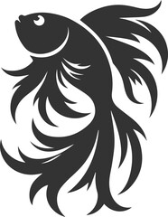 Goldfish black vector silhouette