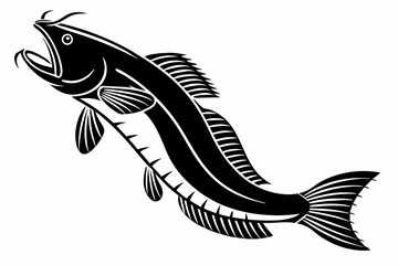 bichir sihouette black vector