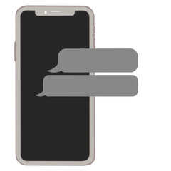 Smartphone with Text Message Bubbles Illustration 