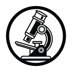 a microscope icon children science education vector art silhouette