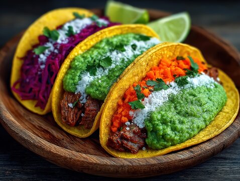 Delicious Korean Taco Ingredients: Fresh Produce and Garnishes