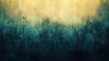 Obraz premium Misty, shadowy landscape with dark vegetation