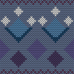 Knitting with beautiful patterns is used in winter clothes.